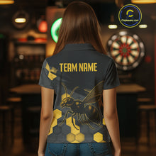 Load image into Gallery viewer, Custom Women&#39;s Darts Jersey With Ebony &amp; Amber Honeycomb Bee For Darts Jersey NYN0275