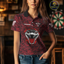 Load image into Gallery viewer, Women’s Darts Team Shirt Featuring Fierce Scarlet Cobra Head Snakeskin Pattern NYN0279