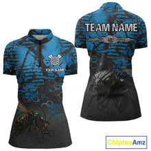 Load image into Gallery viewer, Women&#39;s Custom Darts Jersey With Blue Grunge Honeycomb Bee Pattern NYN0282