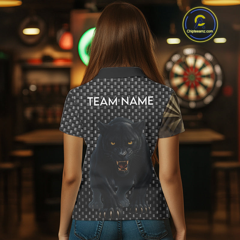 Dark Panther Brown Dartboard Darts Shirt For Women - Custom Dart Player Jersey NYN0531