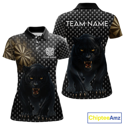 Dark Panther Brown Dartboard Darts Shirt For Women - Custom Dart Player Jersey NYN0531