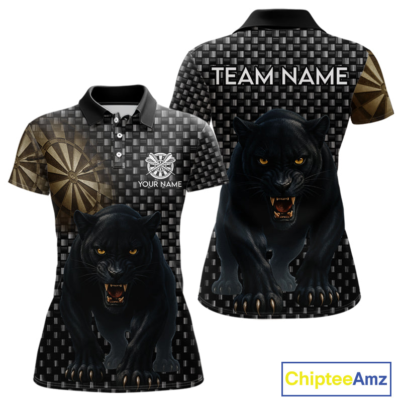 Dark Panther Brown Dartboard Darts Shirt For Women - Custom Dart Player Jersey NYN0531