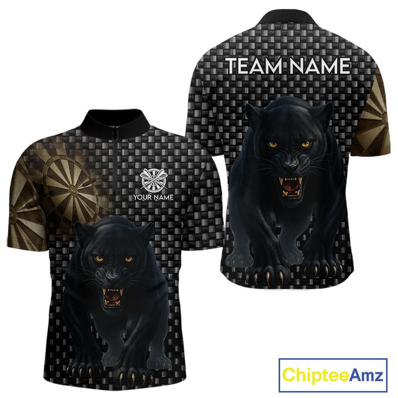 Dark Panther Brown Dartboard Darts Shirt For Men - Custom Dart Player Jersey NYN0531
