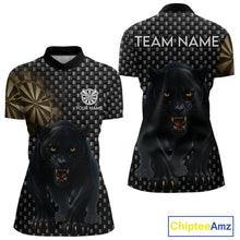 Load image into Gallery viewer, Dark Panther Brown Dartboard Darts Shirt For Women - Custom Dart Player Jersey NYN0531