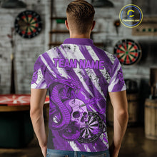 Load image into Gallery viewer, White And Purple Cobra Skull Dartboard Custom Men Darts Polo Shirt Grunge Dart Jerseys NYN1931