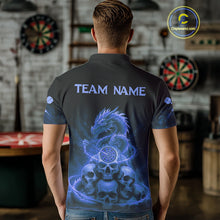 Load image into Gallery viewer, Custom Blue Galaxy Dragon Skulls Dartboard Men Darts Polo Shirt Dart Team Jerseys NYN1934