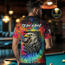 Load image into Gallery viewer, Colorful Tie-Dye Funny Eagle 8 Ball Men Billiards Shirt Personalized Pool Balls Billiard Attire NYN2689