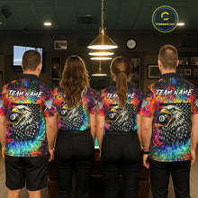 Load image into Gallery viewer, Colorful Tie-Dye Funny Eagle 8 Ball Men Billiards Shirt Personalized Pool Balls Billiard Attire NYN2689