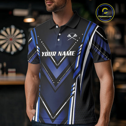 Navy Eagle Dartboard Modern Darts Shirt For Men - Custom Name For Darts Jersey NYN0545