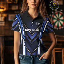 Load image into Gallery viewer, Navy Eagle Dartboard Modern Darts Shirt For Women - Custom Name For Darts Jersey NYN0545