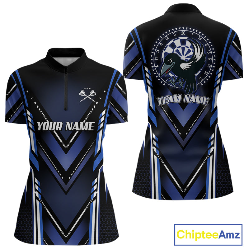 Navy Eagle Dartboard Modern Darts Shirt For Women - Custom Name For Darts Jersey NYN0545