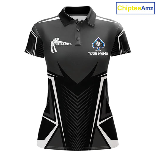 Ace Of Spades Blue Pool Billiard Shirt For Women Custom 8 Ball Pool Team Jersey With Name Pool Players NYN4484