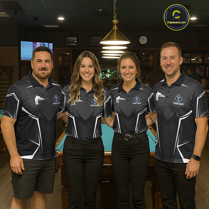Ace Of Spades Blue Pool Billiard Shirt For Women Custom 8 Ball Pool Team Jersey With Name Pool Players NYN4484