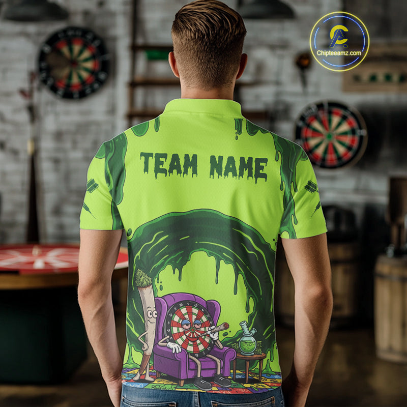 Funny Smoking Dartboard Green Dripping Custom Polo Darts Polo Shirt Dart Jerseys NYN1941