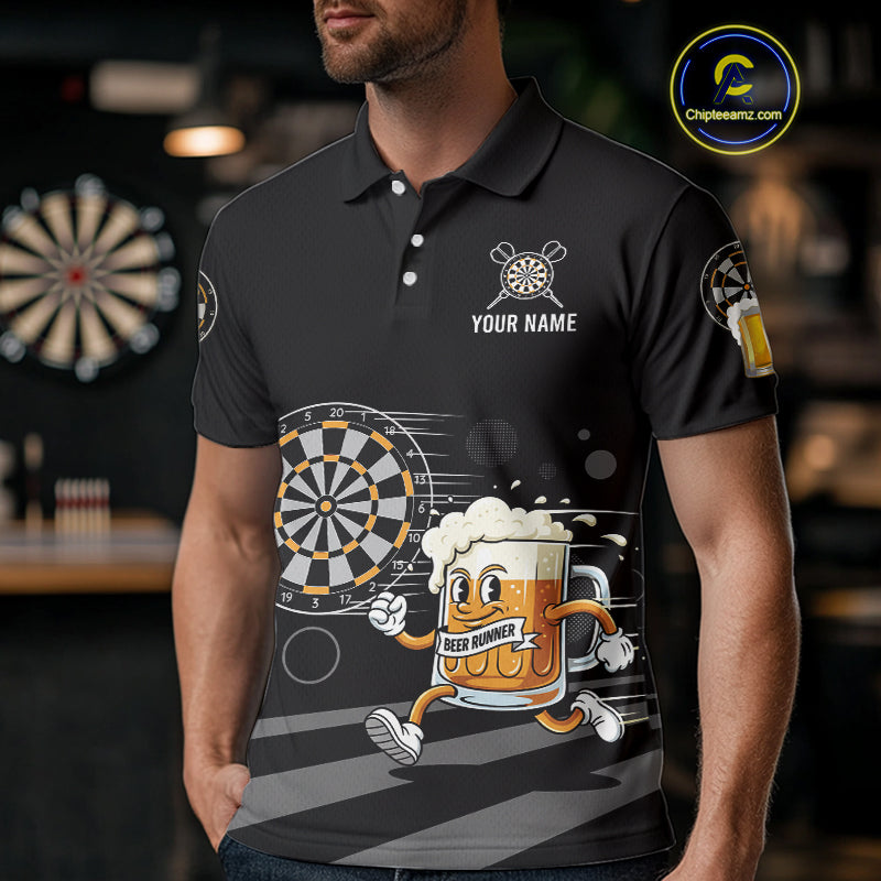 Beer Runner & Plays Darts Custom Funny Darts Polo Shirt For Men Dart Jerseys NYN1950