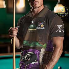 Load image into Gallery viewer, Funny Pool 8 Ball Smoking Men's Billiard Team Shirt Custom Billiard Polo &amp; 1/4 Zip Attire NYN2495