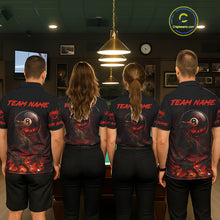 Load image into Gallery viewer, Fire Flame Dinosaur &amp; Pool 8 Ball Men Billiard Team Shirt Custom Billiard Polo &amp; 1/4-Zip Attire NYN2498