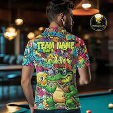 Load image into Gallery viewer, Graffiti Funny Crocodile Pool 8 Ball Men Billiard Team Shirt Custom Billiard Balls Attire NYN2501