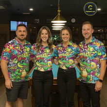 Load image into Gallery viewer, Graffiti Funny Crocodile Pool 8 Ball Men Billiard Team Shirt Custom Billiard Balls Attire NYN2501