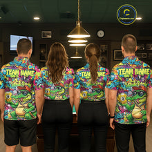 Load image into Gallery viewer, Graffiti Funny Crocodile Pool 8 Ball Men Billiard Team Shirt Custom Billiard Balls Attire NYN2501