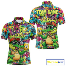 Load image into Gallery viewer, Graffiti Funny Crocodile Pool 8 Ball Men Billiard Team Shirt Custom Billiard Balls Attire NYN2501