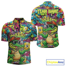 Load image into Gallery viewer, Graffiti Funny Crocodile Pool 8 Ball Men Billiard Team Shirt Custom Billiard Balls Attire NYN2501