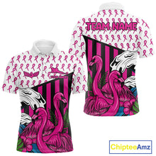 Load image into Gallery viewer, Custom Breast Cancer Awareness Pool Ball Men's Billiard Shirt Funny Flamingo Billiard Attire NYN2504
