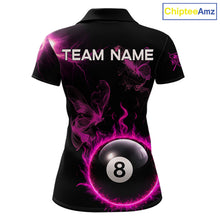 Load image into Gallery viewer, Pink Smokes Butterfly Pool 8 Ball Women's Billiard Team Shirt Custom Billiard Polo &amp; 1/4-Zip Attire NYN2505