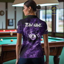 Load image into Gallery viewer, Thunder Purple Smokes Grim Reaper Ball 8 Billiards Pool Shirt For Women Personalized Billiard Team Names NYN2695