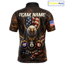 Load image into Gallery viewer, Eagle Retro Grunge American Flag Ball 8 Billiards Pool Shirt For Men Personalized Billiard Team Names NYN2696