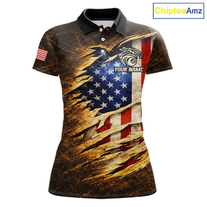 Eagle Retro Grunge American Flag Ball 8 Billiards Pool Shirt For Women Personalized Billiard Team Names NYN2696