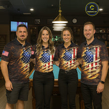 Load image into Gallery viewer, Eagle Retro Grunge American Flag Ball 8 Billiards Pool Shirt For Men Personalized Billiard Team Names NYN2696