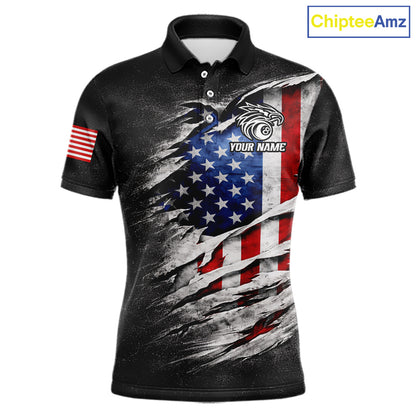 Eagle Grey Grunge American Flag Ball 8 Billiards Pool Shirt For Men Personalized Billiard Team Names NYN2697