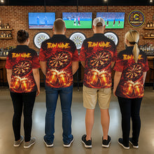 Load image into Gallery viewer, Red|Funny Bull &amp; Beer Thunder Lightning Dart Polo Shirts For Women Custom Name For Darters NYN2698