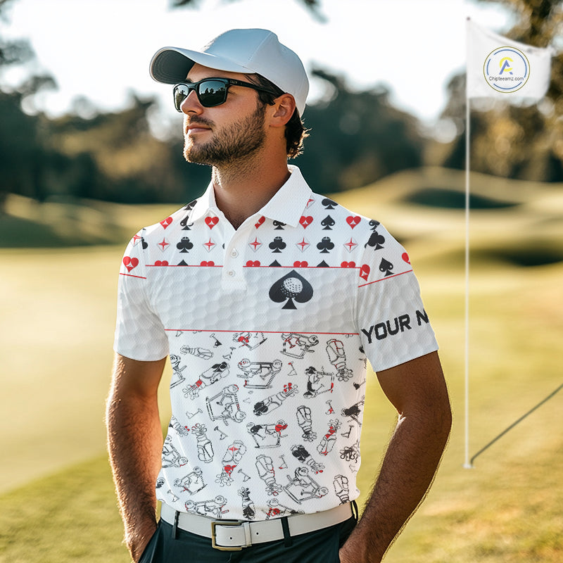 Poker Mens Golf Polo Shirt Personalized Name Funny Golf Top For Team Golfer Gift For Men NYN2850