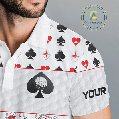 Poker Mens Golf Polo Shirt Personalized Name Funny Golf Top For Team Golfer Gift For Men NYN2850