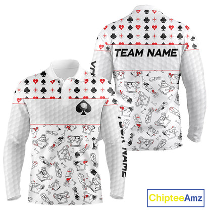 Poker Mens Golf Polo Shirt Personalized Name Funny Golf Top For Team Golfer Gift For Men NYN2850
