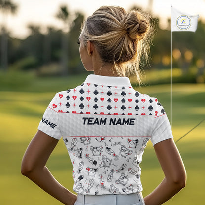 Poker Womens Golf Polo Shirt Personalized Name Funny Golf Top For Team Golfer Gift For Ladies NYN2850
