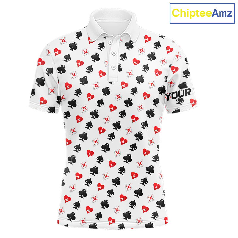 Custom Poker Golf Polo Shirt For Men Personalized Name Funny Golf Team Attire Golfer Gift NYN2851