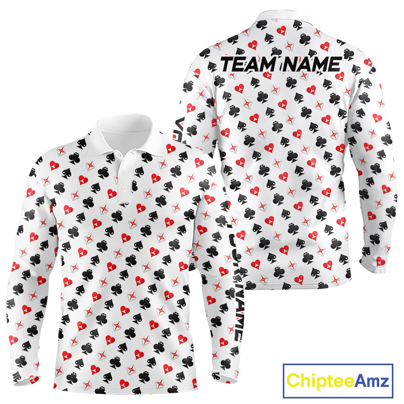 Custom Poker Golf Polo Shirt For Men Personalized Name Funny Golf Team Attire Golfer Gift NYN2851