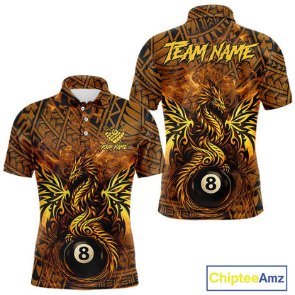 Black And Yellow Tribal Pattern Billiard Phoenix Jersey For Men Billiard 8 Ball Pool Team Shirts NYN2861