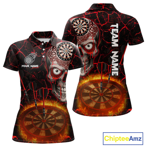 Custom White And Black Silver Chains Dartboards Dart Shirts For Women, Dart Team Jerseys NYN0054