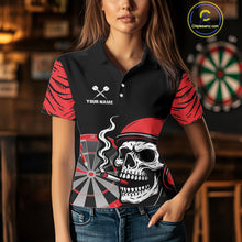 Load image into Gallery viewer, Custom Black And White Halftone Dartboard Dart Shirts For Women Grunge Dart Team Jerseys NYN0057