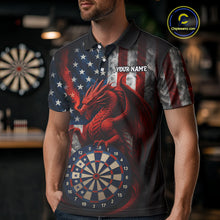 Load image into Gallery viewer, Personalized Smoke US Flag Dartboard Patriotic Dart Jerseys For Men , Dart Team Shirt NYN1097