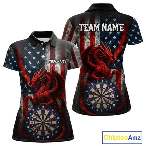 Personalized Smoke US Flag Dartboard Patriotic Dart Jerseys For Women, Dart Team Shirt NYN1097