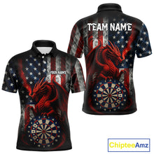 Load image into Gallery viewer, Personalized Smoke US Flag Dartboard Patriotic Dart Jerseys For Men , Dart Team Shirt NYN1097