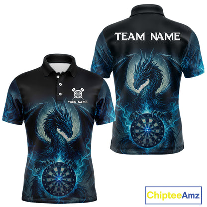 Custom Black And Blue Smoke Dragon Dartboard Dart Shirt For Men Outfits Dart Jerseys NYN1087