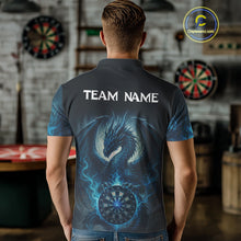 Load image into Gallery viewer, Custom Black And Blue Smoke Dragon Dartboard Dart Shirt For Men Outfits Dart Jerseys NYN1087