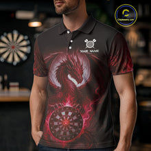 Load image into Gallery viewer, Custom Black And Red Smoke Dragon Dartboard Dart Shirt For Men Outfits Dart Jerseys NYN1088