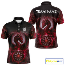 Load image into Gallery viewer, Custom Black And Red Smoke Dragon Dartboard Dart Shirt For Men Outfits Dart Jerseys NYN1088